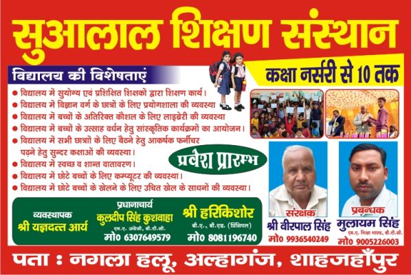 Banner : सुआलाल शिक्षण संस्थान